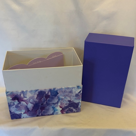 PURPLE & FLORAL BOX CARDS ORGANIZER - Picture 10 of 12
